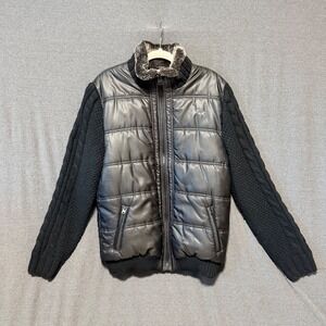 Buffalo David Bitton men's XL‎ puffer jacket, flannel lining, sweater sleeves